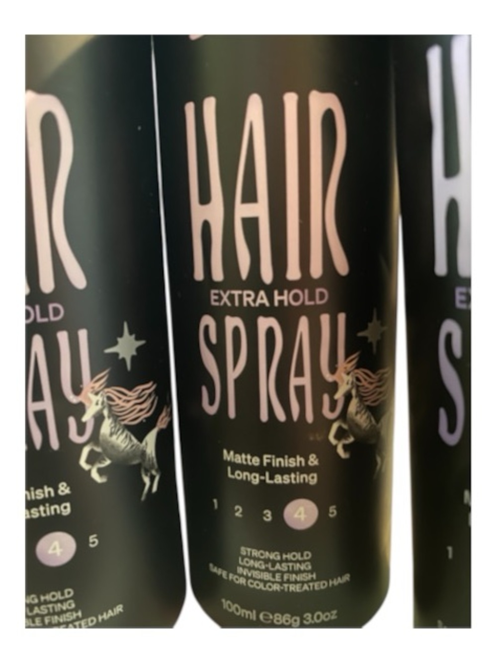 Extra Hold Matte Hair Spray - Black with Pink Accents 4 bottles! ⭐️⭐️⭐️